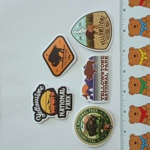 Set of 5 National Park Phone Water Bottle Laptop Tablet Sticker Yellowstone NP